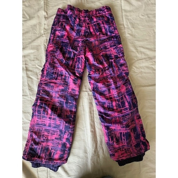 Champion Dry Girl's Snow Ski Pants Adjustable Waist Zip Pockets Sz M(7-8) Purple - Picture 8 of 16
